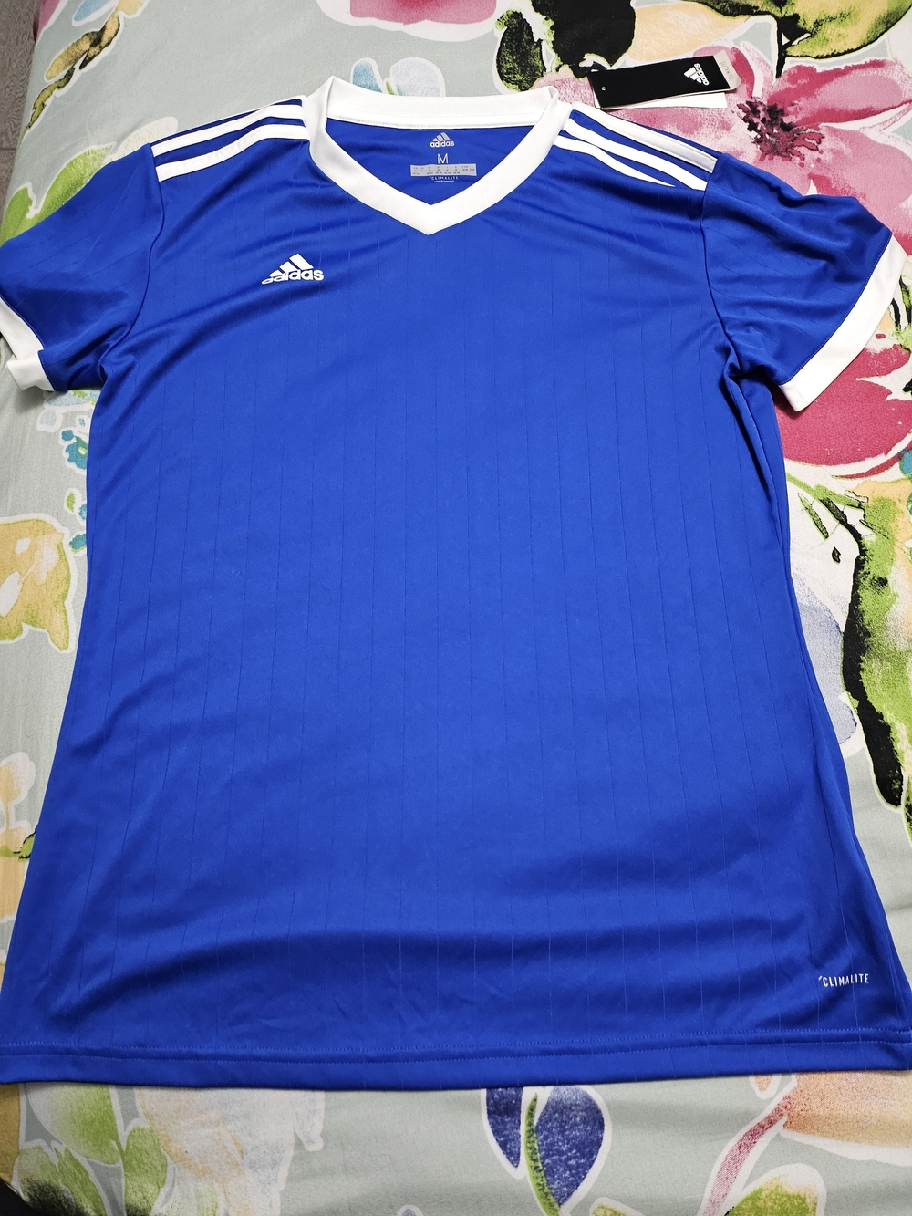 adidas  Royal Blue V-Neck Soccer Jersey with White Trim